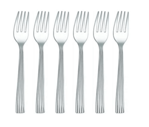 Shri & Sam Shaffield Stainless Steel Dinner Fork Set, 6 Pieces, Silver - Image 2